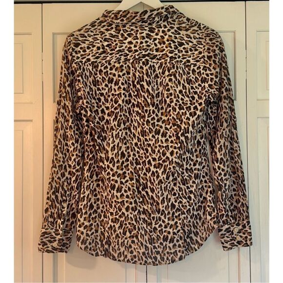 J.Crew cotton leopard collared button down size small - Picture 11 of 12